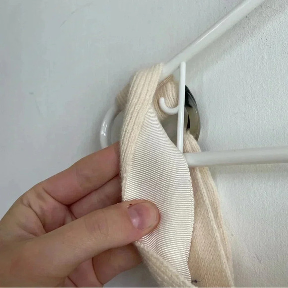 Jonathan Simkhai Tan Wool Off the Shoulder Sweater Cable Knit Beige Buckle XS - Picture 8 of 13